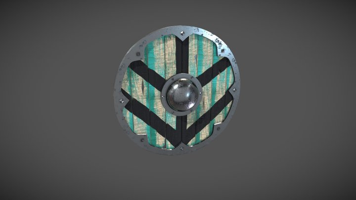 High Poly Viking Shield 3D Model