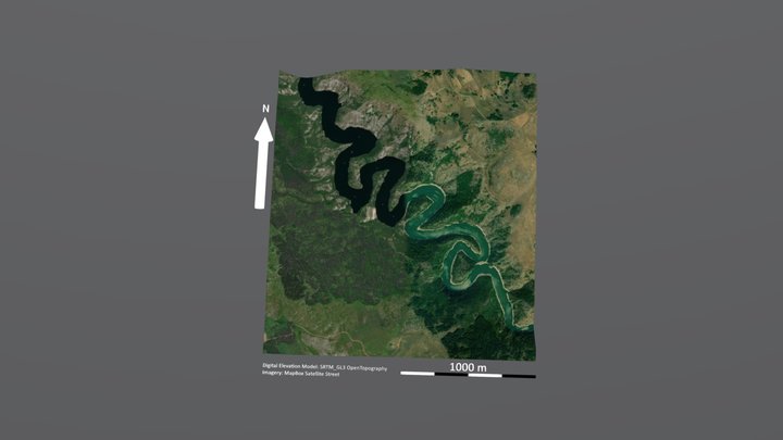Uvac River Entrenched Meanders 2 3D Model