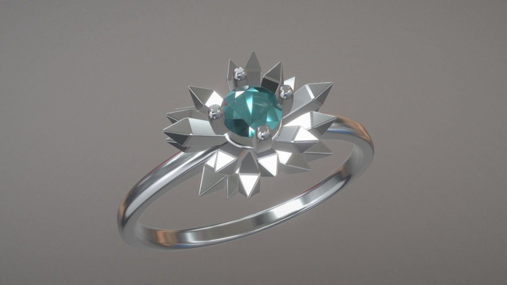 Ringmodel116 -Engagement ring - Crystals - 3D model by PeonyStudio ...