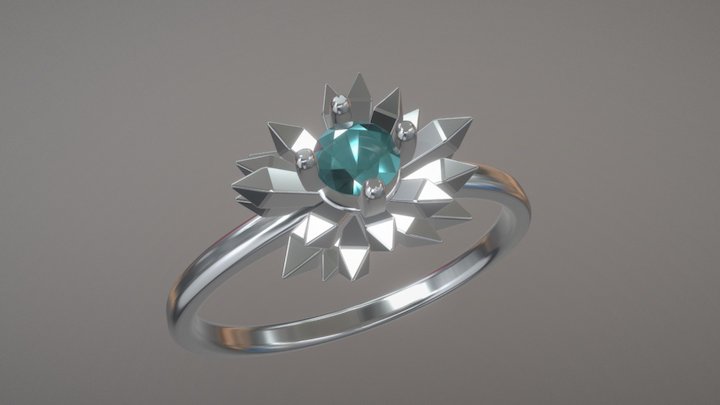 Ringmodel116 -Engagement ring - Crystals 3D Model