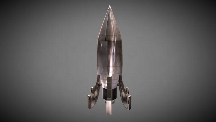 Sci0fi steel plate rocket 3D Model