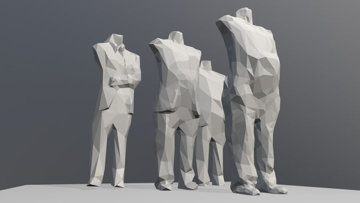 low poly people 3D Model