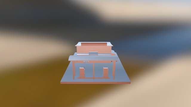 Scene Petrol Station 3D Model