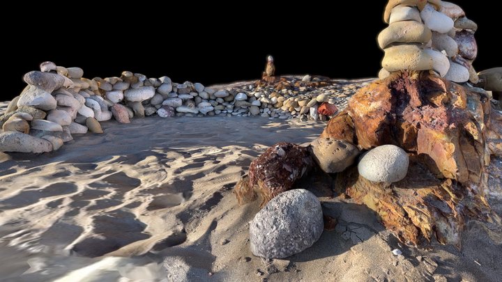 Stone constructions at the beach 3D Model