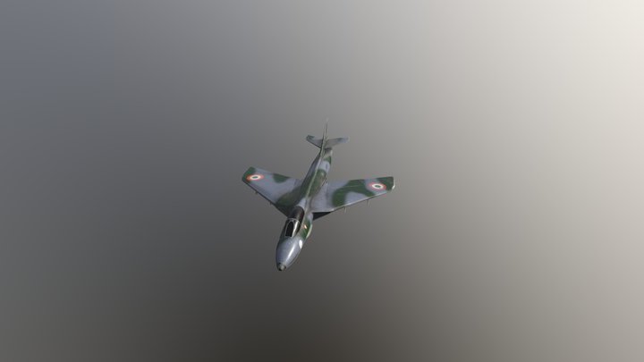 Indian Air Force Hawker Hunter 3D Model