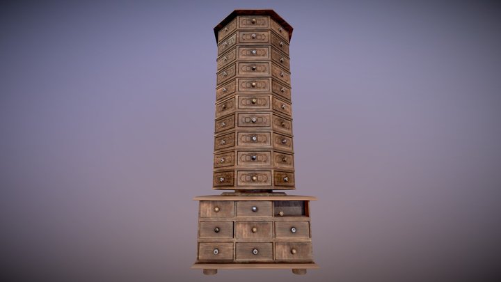 Rotating Tower Bolt Cabinet 3D Model