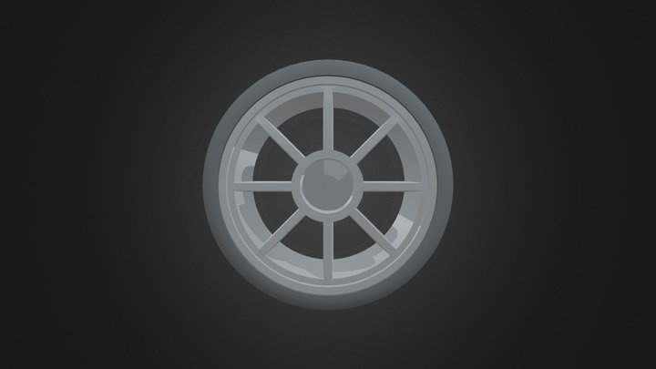 8 Spoke Wheel 3D Model