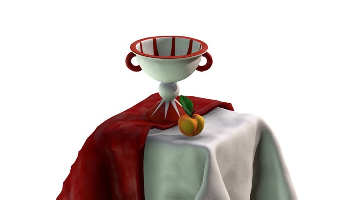 Bowl and peach 3D Model