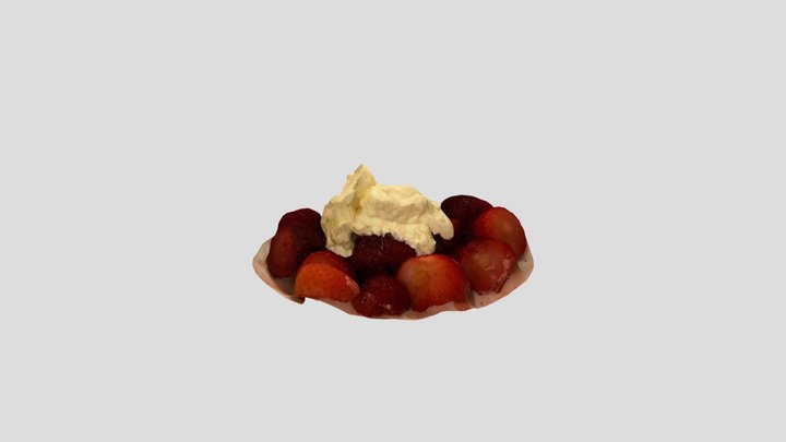 Strawberry's & Cream 3D Model