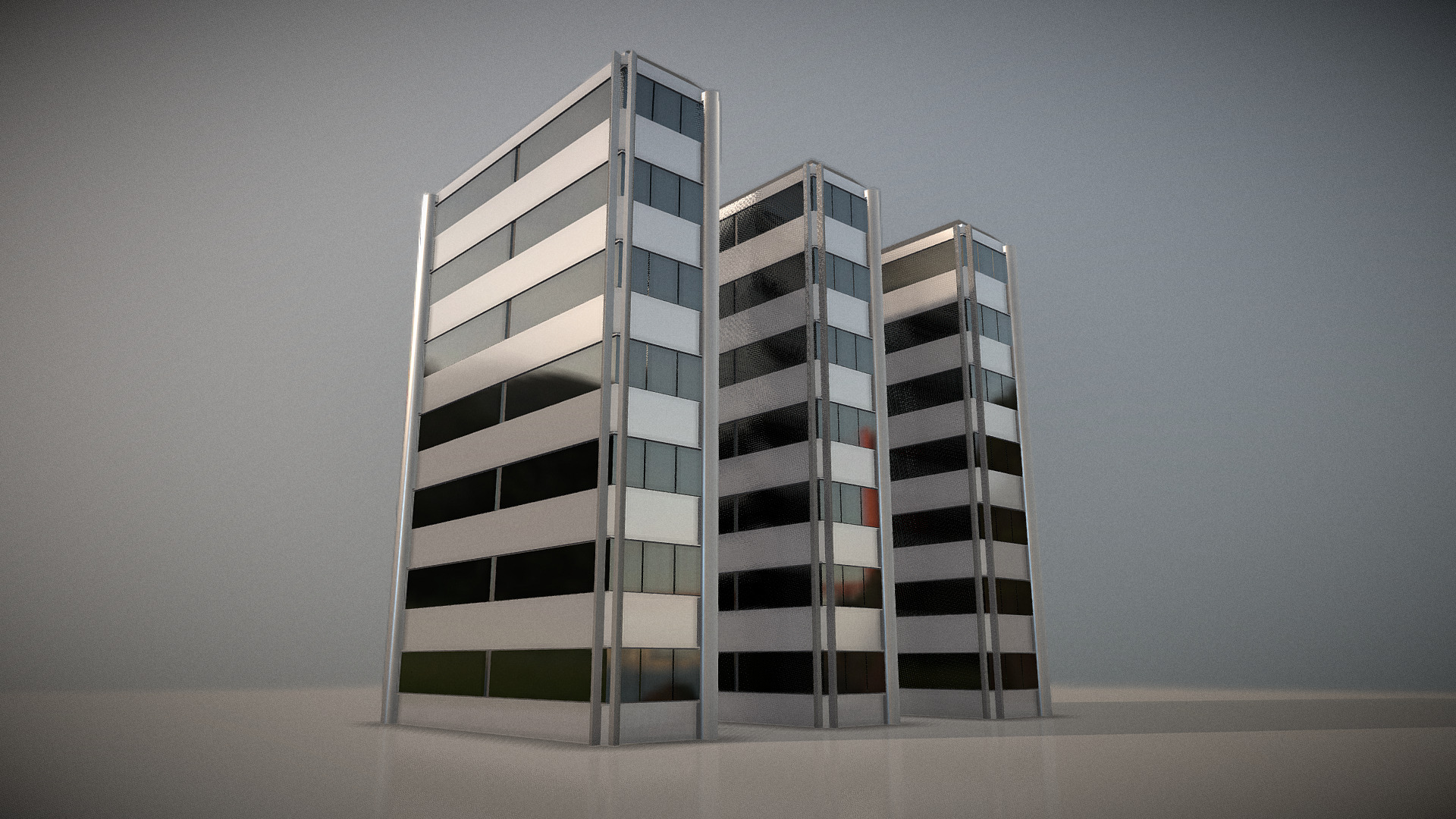 3D model City Building Design E-1 - This is a 3D model of the City Building Design E-1. The 3D model is about a building with windows.