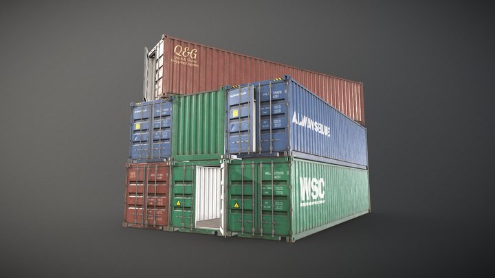 Shipping Container - Low Poly 3D Model