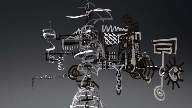 Abstract Black & White 3D Model