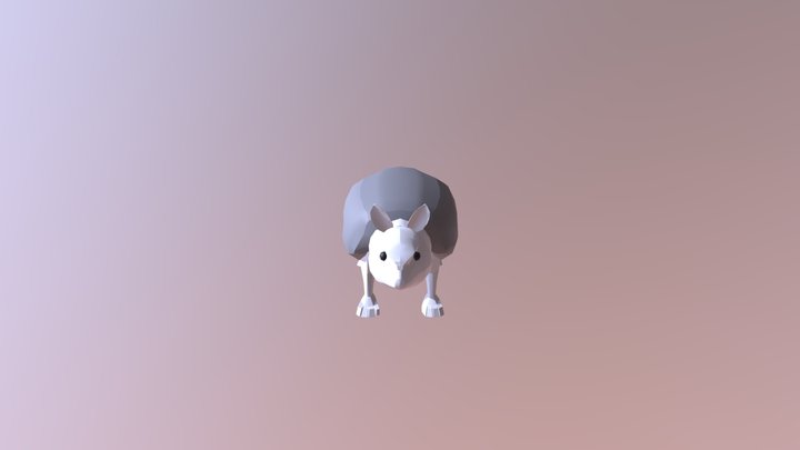 Low Poly Armadillo 3D Model