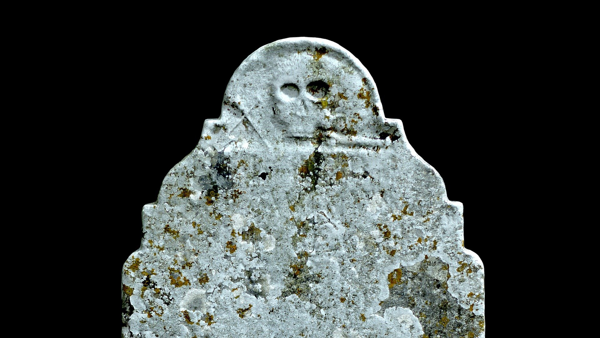 Skull gravestone 01, Priory Church, Boxgrove