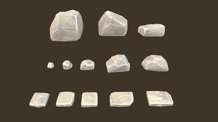 Stylized Rocks - lowpoly 3D Model