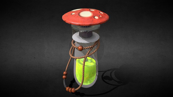 PRAC_1129_A_low_1Mushroom potion bottle 3D Model