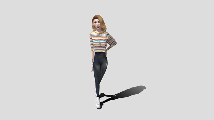 Claire .S  female character ( The Sims 4 ) 3D Model