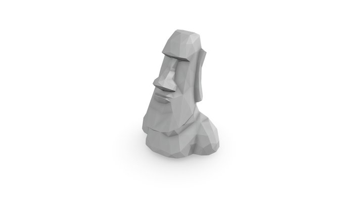 Moai Low Poly 3D Model