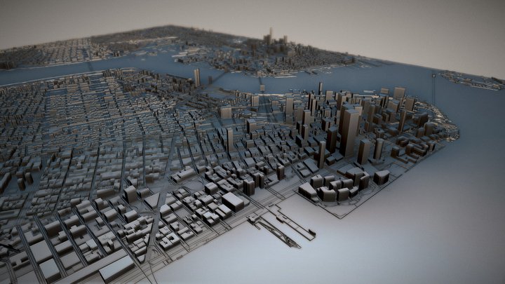 New York (Brooklyn, Lower Manhattan), USA 3D Model