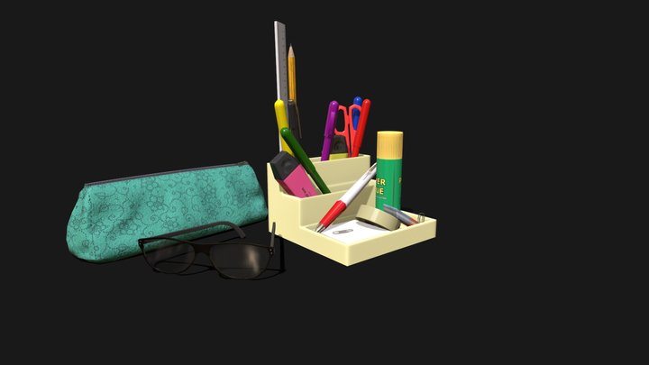 Low Poly Stationery | Game Assets 3D Model
