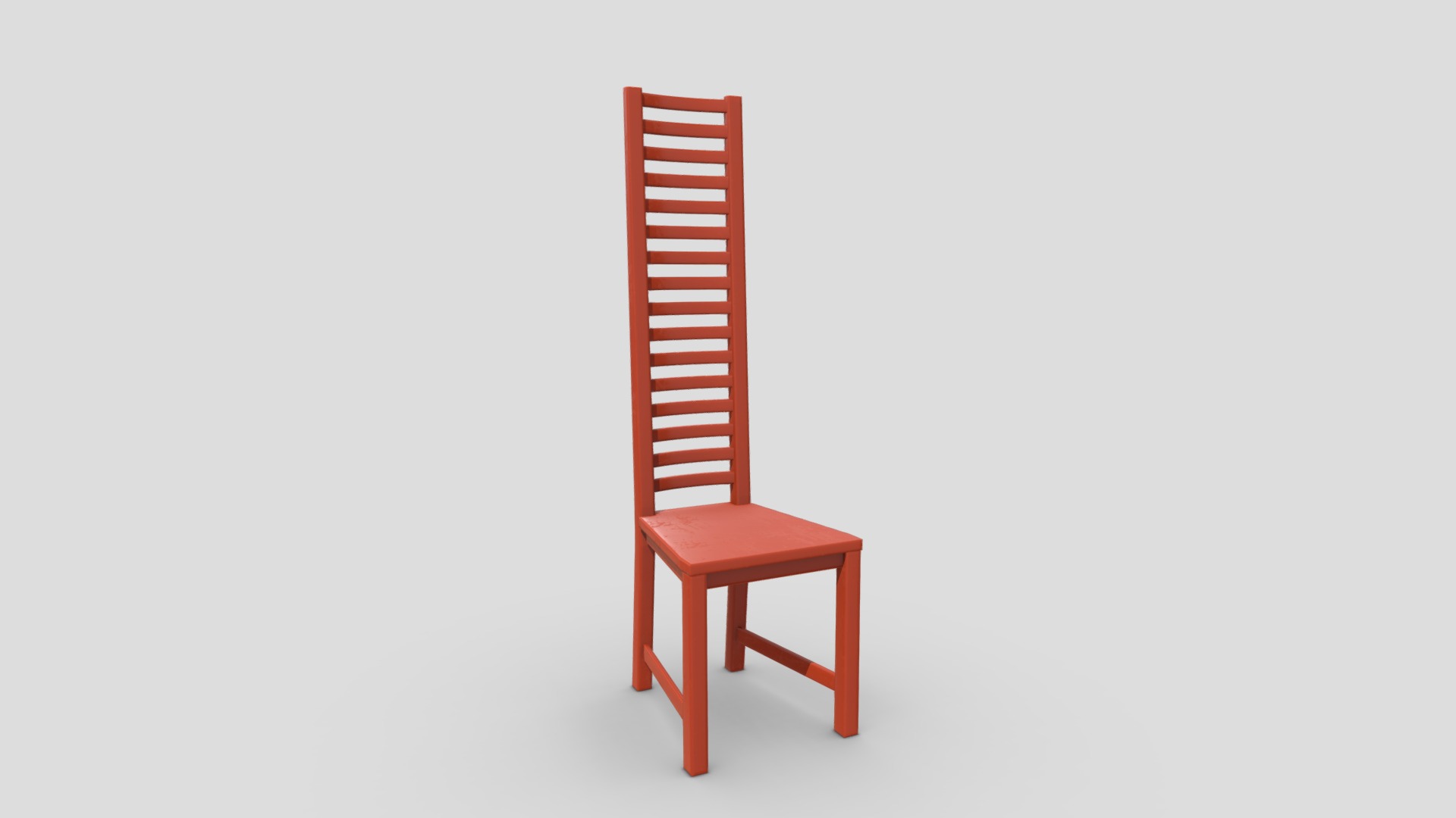 3D model Chair 7 - This is a 3D model of the Chair 7. The 3D model is about a red chair with a white background.