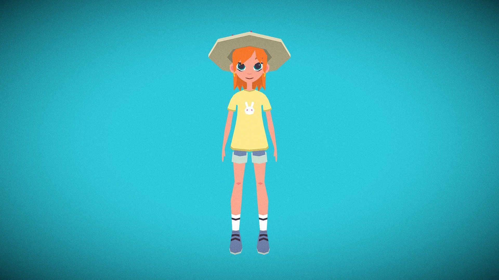 Low poly sunny girl