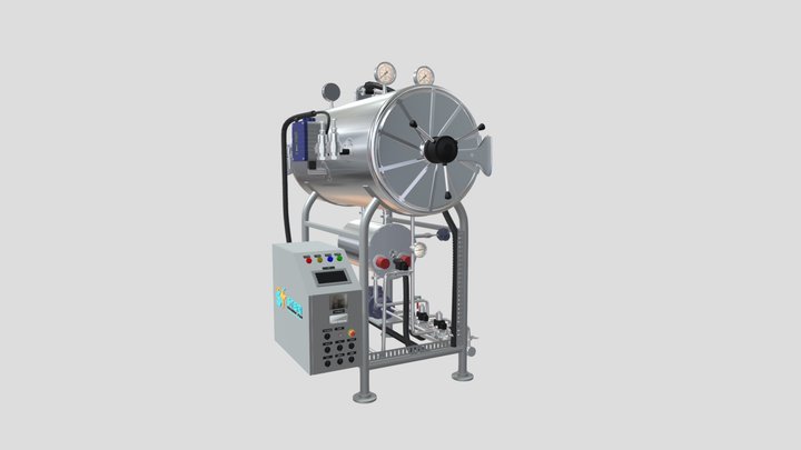 Cylindrical Autoclave 3D Model