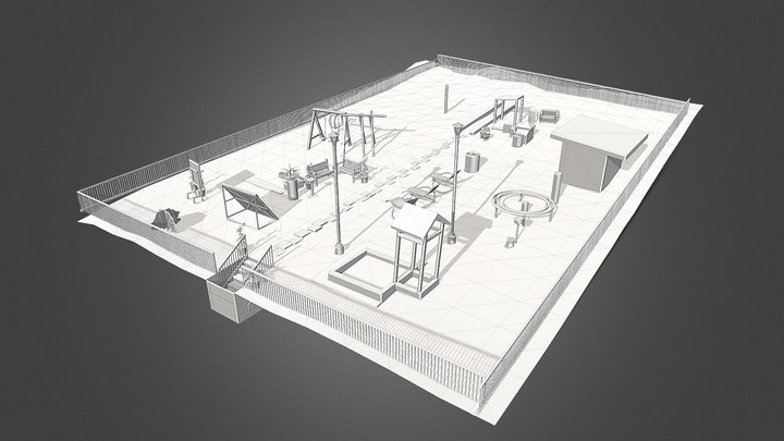 Maßstabgetreues 3D-Modell eines Garten 3D Model