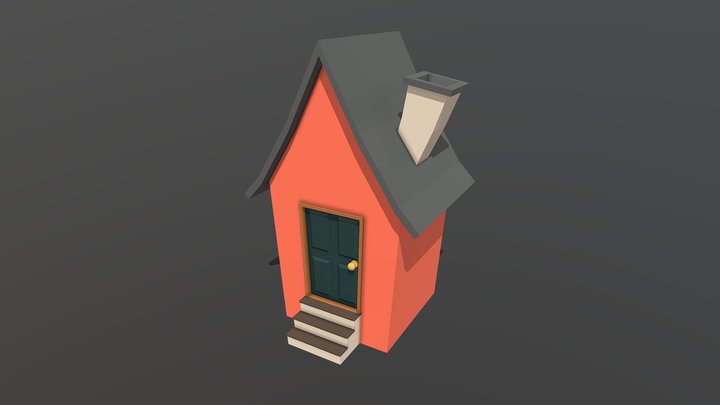 Low poly cartoon house 3D Model