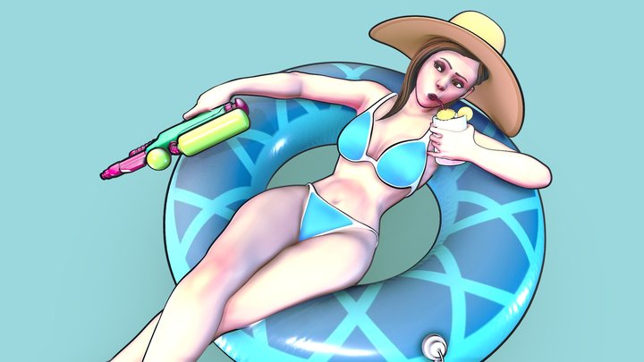 Summer Girl 3D Model