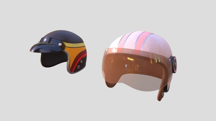 Moto helmets 3D Model