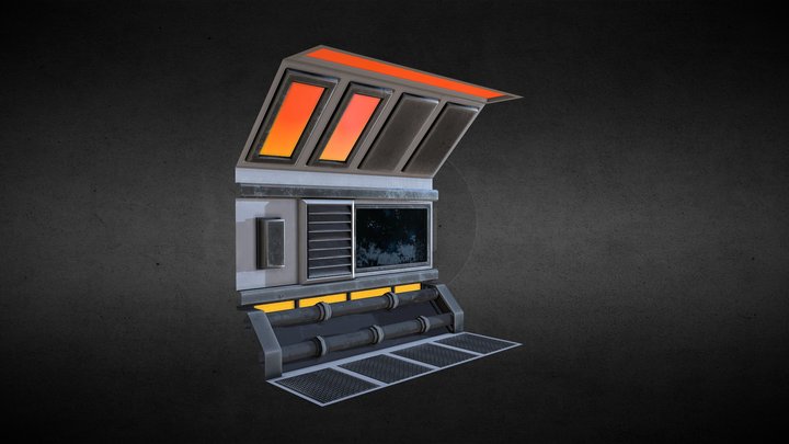 Scifi Hallway WIP 3D Model