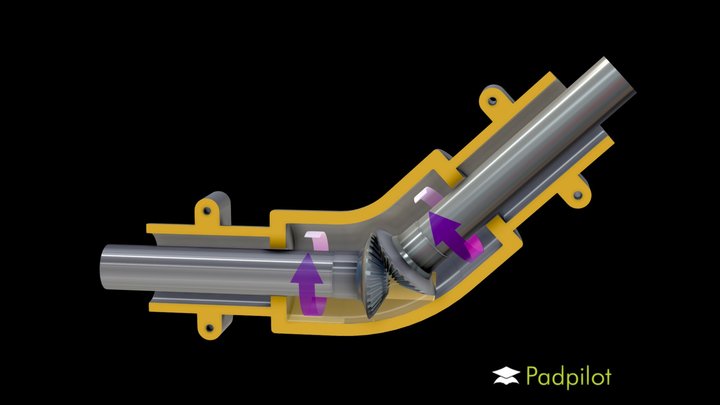 Intermediate Gearbox with Annotations 3D Model