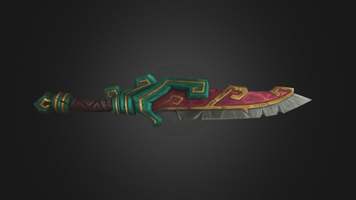 Hand-Painted Dagger 3D Model