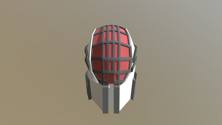 Low Poly Robot Head 3D Model