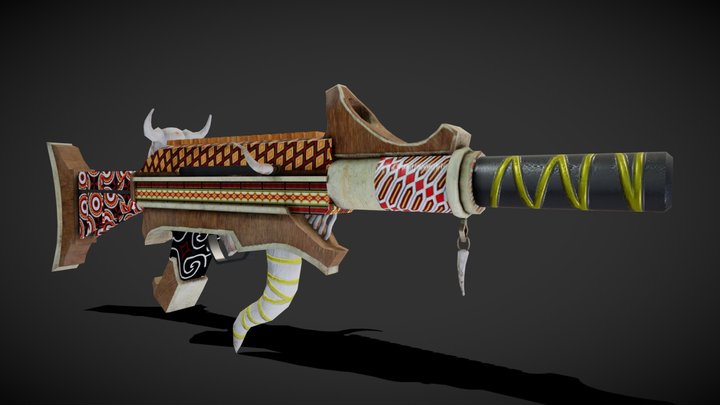 Submachinegun of Sulawesi Indonesian 3D Model
