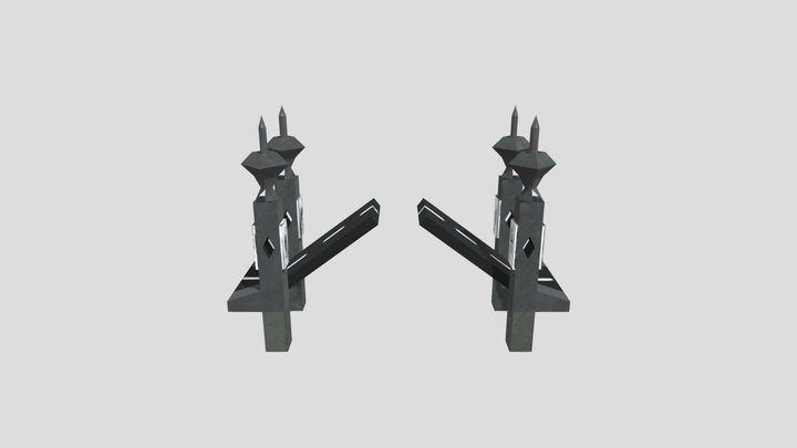 Animated Drawbridge 3D Model