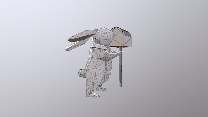 заяц+почта+правленный хвост 3D Model
