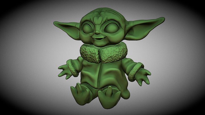 Cute Baby Yoda 3D Printable 3D Model