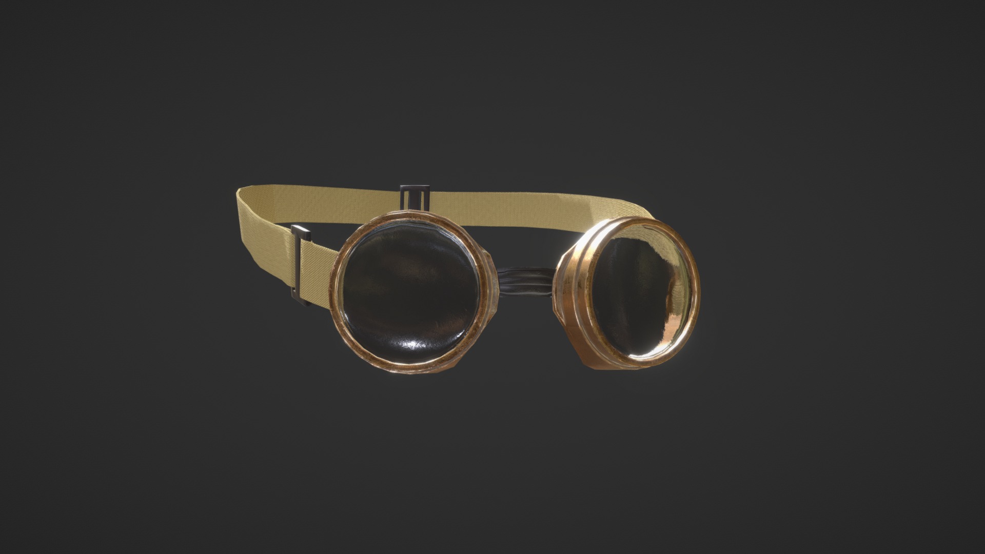 3D model Bronze Steampunk Goggles Glasses - This is a 3D model of the Bronze Steampunk Goggles Glasses. The 3D model is about a gold ring with a diamond.
