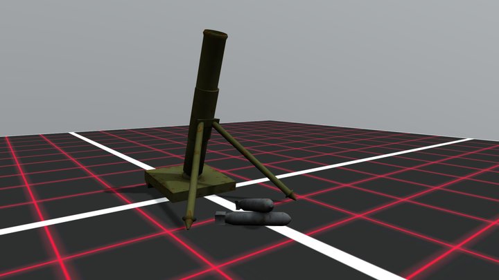 World War 2 mortar 3D Model