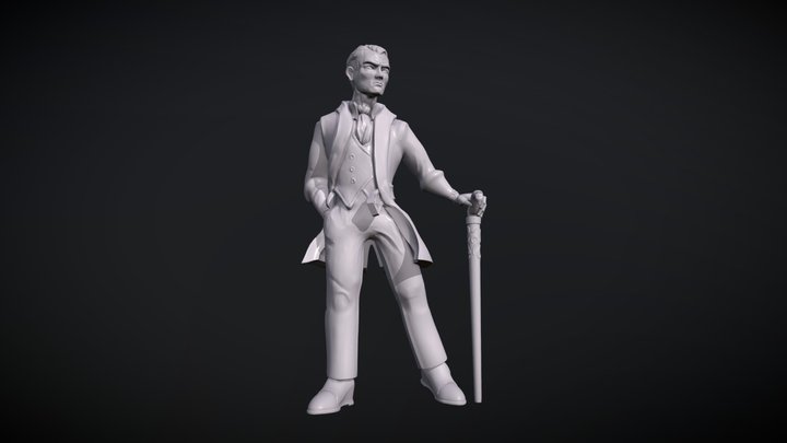 Noble with cane miniature