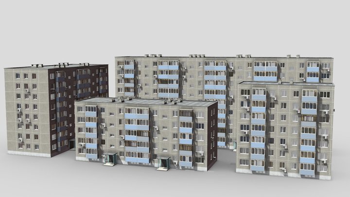 Procedural Soviet Building Generator 3D Model