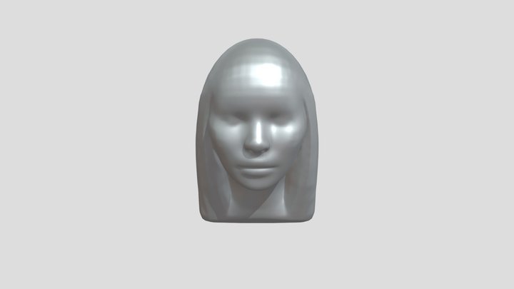 front view of woman's face 3D Model