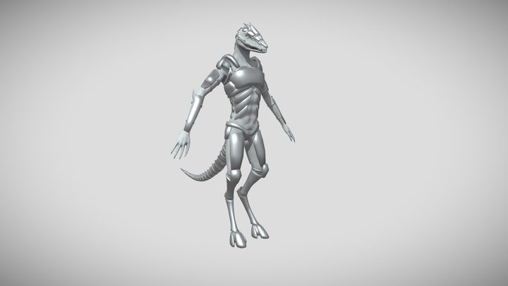 Reptilian with Armor - 3D Model - Animation 3D Model