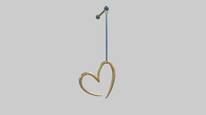 Dangling Heart Earring 3D Model