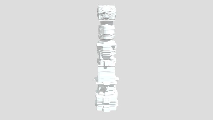 indian temple pillar rock 3D Model