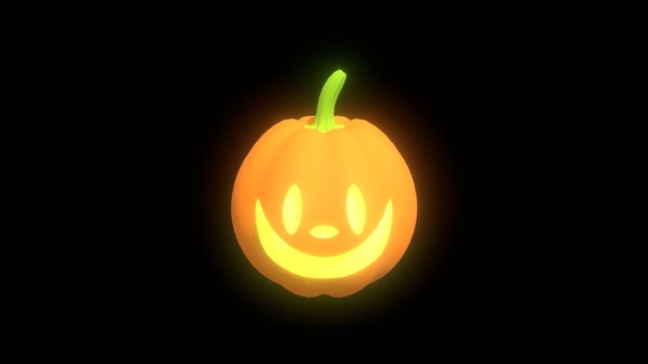 Low-Poly Pumpkin Smile 3D Model