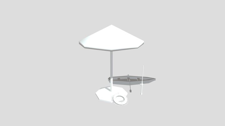 BY THE OCEAN - 3 Simple props 3D Model
