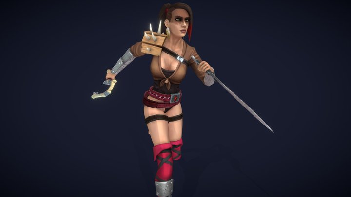 AS_Raider_queen_Run_01 3D Model